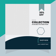 New collection social media banner template 30 percent off