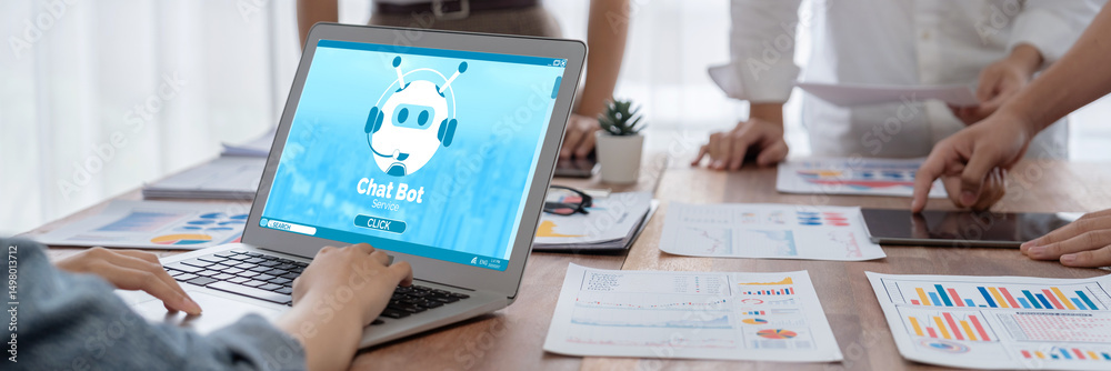 Aufkleber Chatbot software application for brisk online business that automatically reply to customer questions