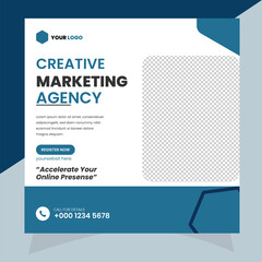 Digital marketing live webinar and corporate social media post template