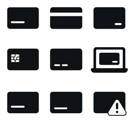 Obraz premium Finance and banking silhouette icons set. payment and credit card symbols