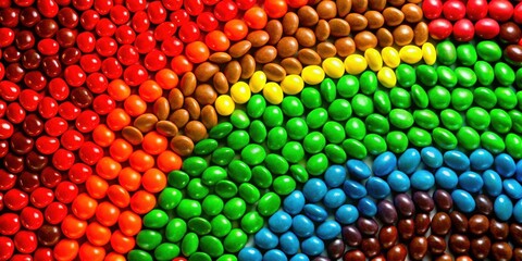 A Colorful Array of Candy Arranged in a Rainbow Pattern, Creating a Visual Feast for the Eyes