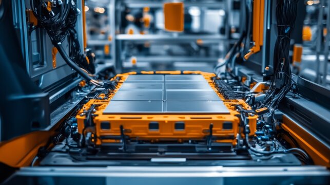 Integrating a battery cell in a high-tech manufacturing facility close-up process insight