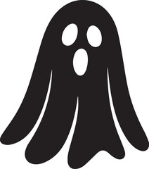 Ghost Icon Silhouette Vector – Scary Black Halloween Illustration