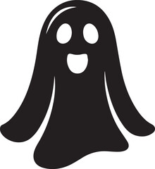 Ghost Icon Silhouette Vector – Scary Black Halloween Illustration