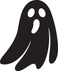 Ghost Icon Silhouette Vector – Scary Black Halloween Illustration