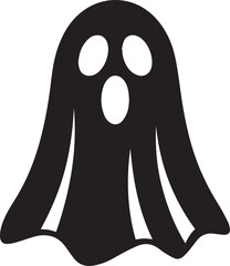 Ghost Icon Silhouette Vector – Scary Black Halloween Illustration