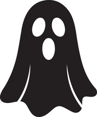Ghost Icon Silhouette Vector – Scary Black Halloween Illustration