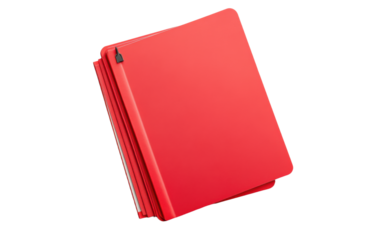 Red book with a black cover