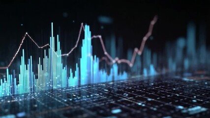 Visualizing Data: A mesmerizing display of fluctuating charts and graphs, symbolizing growth, analysis, and data-driven insights within a technology-driven environment. - Powered by Adobe