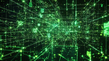 Obraz premium Illuminating data flow a digital neural network system in a virtual environment for enhanced ai insights