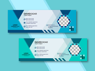 creative and abstract Email signature Design set with graphic elements and vector template design.