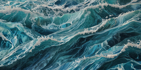Abstract surface ocean water wave, seamless blue water ocean wave background. Blue water ocean surfing wave.	
