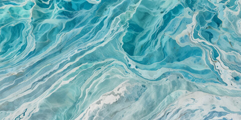 Watercolor surface ocean water wave, seamless blue water ocean wave background. Blue water ocean surfing wave.

