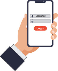 User account interface on mobile screen vector