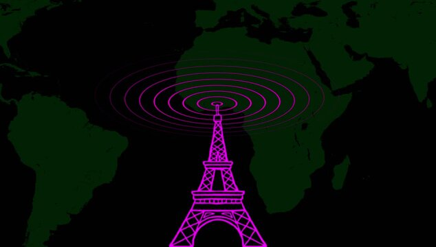 Signal tower networking. Radio tower, transmitter antenna icon.