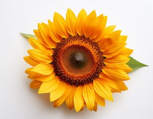 Fototapeta premium sunflower blooming with white background showing its beauty and vibrancy