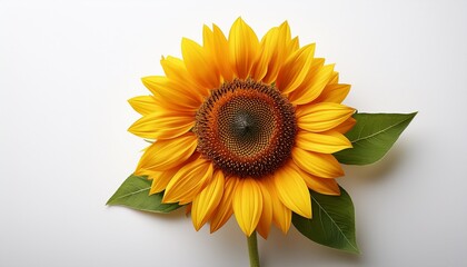 Fototapeta premium sunflower blooming with white background perfect for summer projects