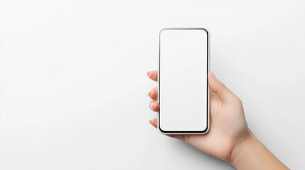 Captivating action of a hand holding a smartphone with a white case indoor setting digital interaction close-up perspective technology showcase