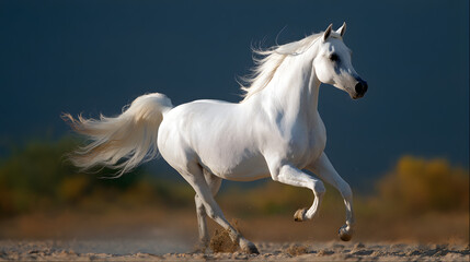 Sportive Arabian Champion Stallion Expressive Graceful Horse Elegant Purebred Breed Animal Majesty Power Strength Agility Equestrian Heritage Noble Lineage Spirited Creature
