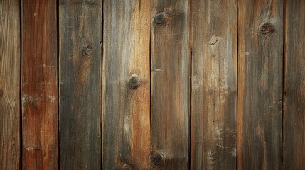 Naklejka premium Rustic weathered wood planks create a textured brown background.