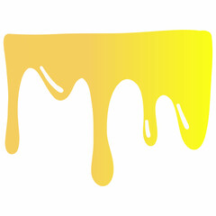 Illustration of yellow honey flowing in smooth curved streams with a gradient from orange to bright yellow.