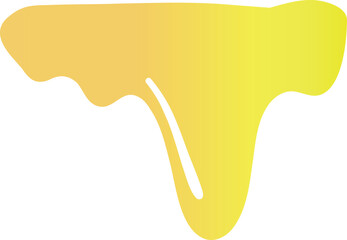 Illustration of yellow honey flowing in smooth curved streams with a gradient from orange to bright yellow.