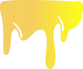 Illustration of yellow honey flowing in smooth curved streams with a gradient from orange to bright yellow.