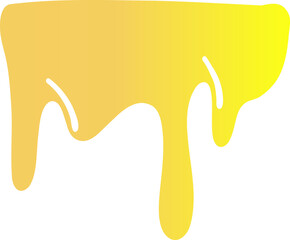 Illustration of yellow honey flowing in smooth curved streams with a gradient from orange to bright yellow.