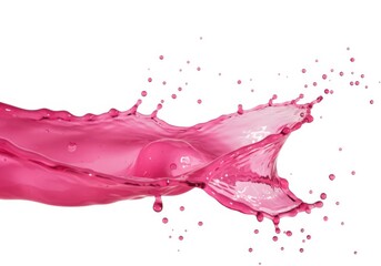 Pink liquid splash isolated on white background