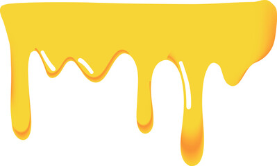 Illustration of yellow honey flowing in smooth curved streams with a gradient from orange to bright yellow.