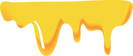 Illustration of yellow honey flowing in smooth curved streams with a gradient from orange to bright yellow.