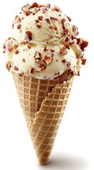 Vanilla ice cream cone with nuts (1)