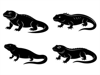 uromastyx sihouette black vector bundle