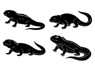 uromastyx sihouette black vector bundle