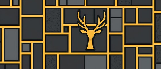 Geometric pattern with deer