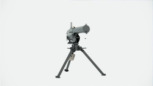 old machine / gatling gun 360 animation