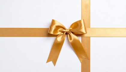 gold ribbon on white background