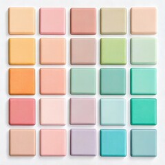 Fototapeta premium Colorful square ceramic tiles arranged in a grid pattern for modern home decor concept