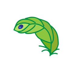 Doodle peacock feather icon.