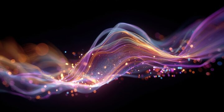 Vibrant Superstrings Digital Illustration with Cosmic Energy and Dynamic Movement
