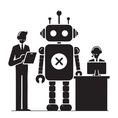 Customer Service Robot A Silhouette Illustration of Automation