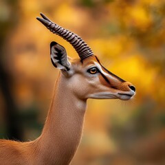 Impala portrait with autumn background