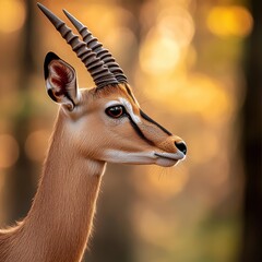 Gazelle portrait in warm light