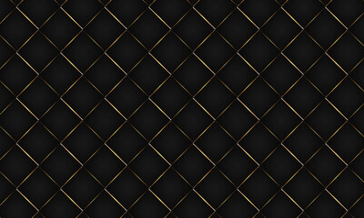 Luxury black background with gold diagonal lines forming a stylish diamond grid. Elegant and modern design, ideal for banners, branding, packaging, or digital presentations.