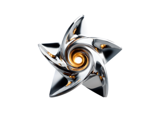 A ninja star in motion isolated to transparent background