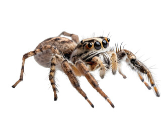 Brown colour spider on white background 