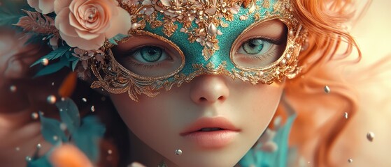 Woman with carnival mask