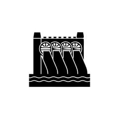 creative details hydroelectric dam icon vector illustration 