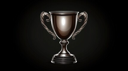 Realistic icon of a trophy for business success centere