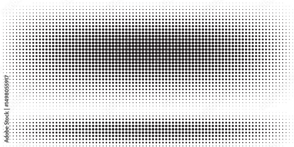 Wall mural dotted gradient halftone background. horizontal seamless dots pattern in pop art style.